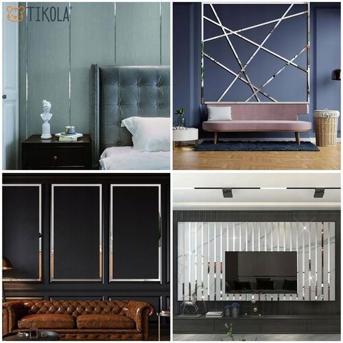 Listwa ozdobna dekoracyjna srebrna na ścianę do mebli samoprzylepna ścienna na Arena.pl