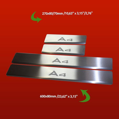 Listwa progowa AUDI A4 B7 Stal nierdzewna 304 mat 4szt na Arena.pl