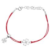 Bransoletka Sznurkowa Celebrytka Koniczynki Srebro 925