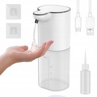 DOZOWNIK MYDŁA Z CZUJNIKIEM AUTOMATYCZNY 400 ML WODOODPORNY ŁADOWANY USB