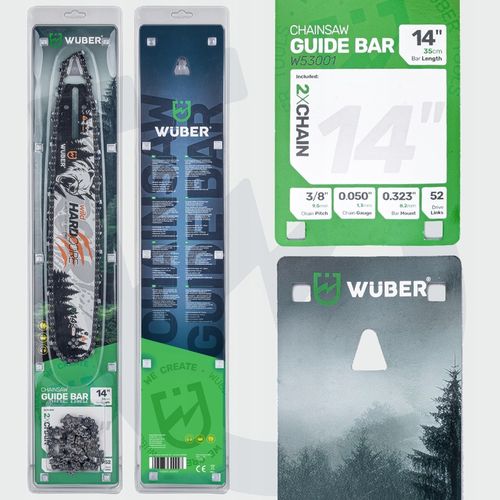 PROWADNICA DO PIŁY SPALINOWEJ PILARKI 14" 35CM + 2X ŁAŃCUCH 3/8" WUBER na Arena.pl