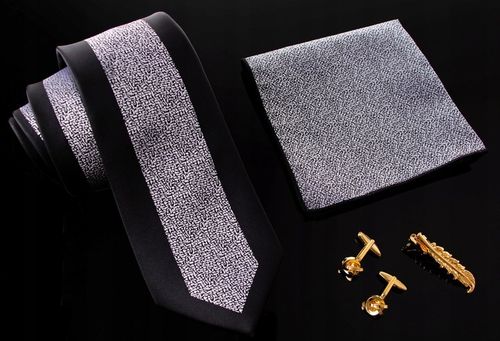Akcesoria dla mężczyzn piękny zestaw prezentowy spinki krawat do koszuli na Arena.pl