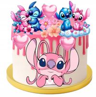 WYDRUK CUKROWY MASA CUKROWA LILO STICH I ANGEL DEKORACJA CUKROWA