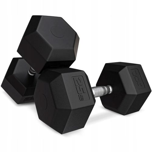 Hantla hex hantel żeliwny do ćwiczeń gumowany żeliwny 25 kg Trex Sport na Arena.pl