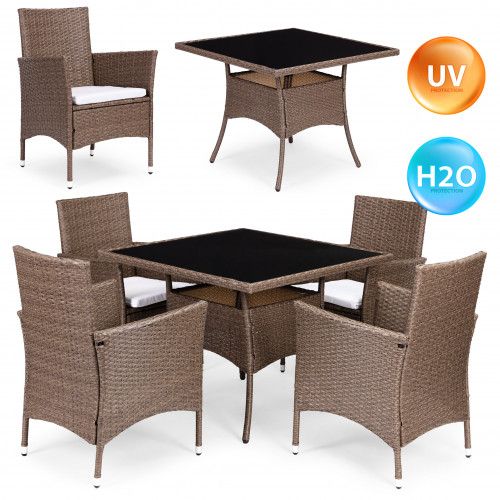 KOMPLET MEBLI OGRODOWYCH MULTIGARDEN Z TECHNORATTANU DLA 4 OSÓB na Arena.pl