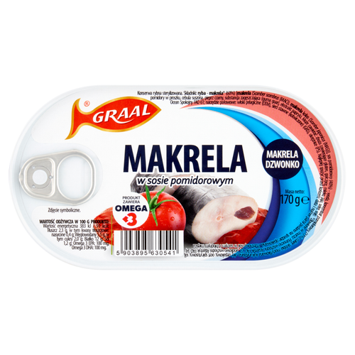 Graal Makrela w sosie pomidorowym 170 g na Arena.pl