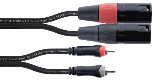 Kabel przewód audio sygnałowy 2x RCA Cinch XLR 3 m Cordial EU 3 MC na Arena.pl