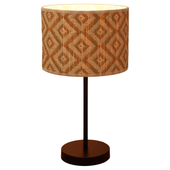 Lampa Stołowa Nocna Vintage Boho Beżowa Klosz Rustykalna E27