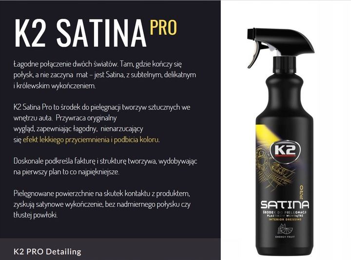 K2 SATINA PRO dressing kokpit mat 1L ENERGY FRUIT zdjęcie 9