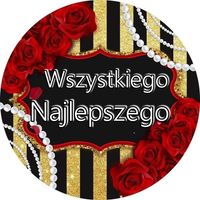 Opłatek na tort Urodziny 18 30 40 50 60 Okazjonalny Kwiaty Tekst