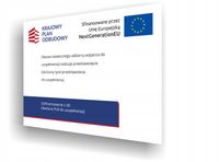 Tabliczka KPO | KRAJOWY PLAN ODBUDOWY | UZUPEŁNIONA | AKTUALNA | UV 3mm A3