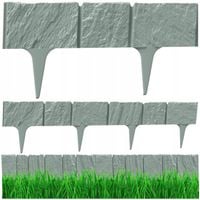PALISADA OGRODOWA 390 cm Szeroka Kamień Obrzeże trawnikowe ogrodowe SZARA
