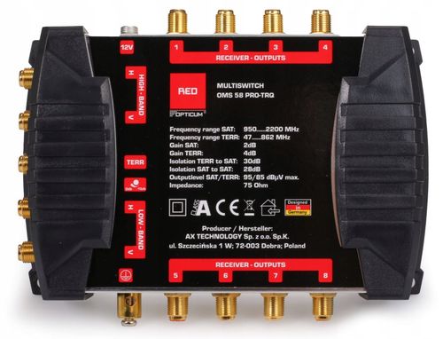 Multiswitch Opticum OMS 5/8 PRO-TRQ do 8 tunerów na Arena.pl