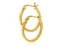 POZŁACANE KOLCZYKI GŁADKIE KOŁA KÓŁKA 2CM POŁYSK