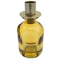 Świecznik stołowy nowoczesny szklany żółty14,5 cm