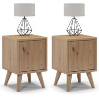 Szafki nocne na nóżkach, zamknięte, SKAND, 30x30x45 cm, dąb | TYLETEGOTU