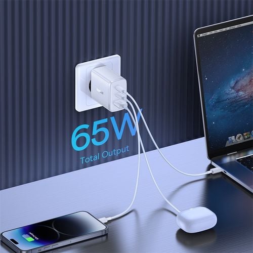 ładowarka sieciowa gan cube pro 65w 2x usb-c usb-a biała na Arena.pl