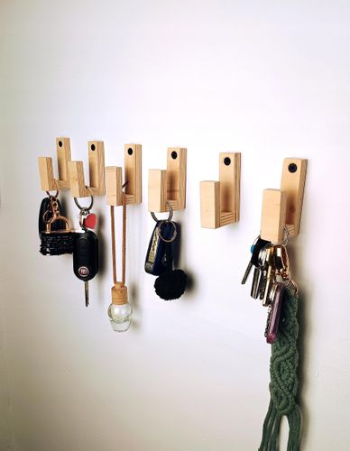 Wieszaki scienny drewniany na klucze przybory kuchenne czapki Sklejka Eko na Arena.pl