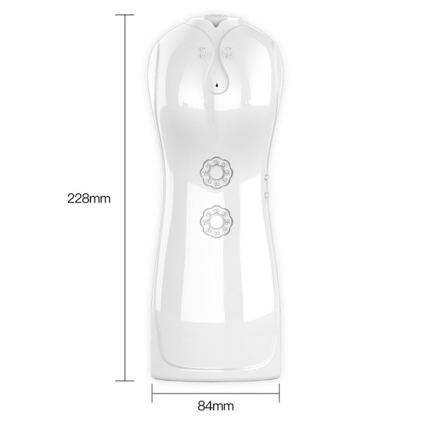 Masturbator-Boss Series-Vibrating and Flashing Masturbation Cup USB 7+7 Function / Talk Mode (White) zdjęcie 6