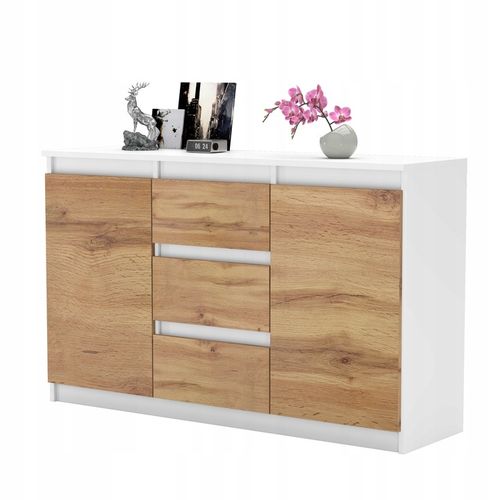 Komoda ANTRACYT WOTAN z szufladami Duza Szafka AGA 120cm do Sypialni na Arena.pl