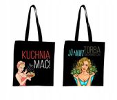 EKO TORBA czarna super nadruk Twój napis TANIO