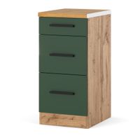 Szafka Kuchenna Stojąca Z Blatem 3 Szuflady Blande 40cm Wotan Zieleń