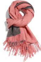 Dwustronny Szal Pashmina Unisex Duży Miękki Ciepły Czerwono-Szary L