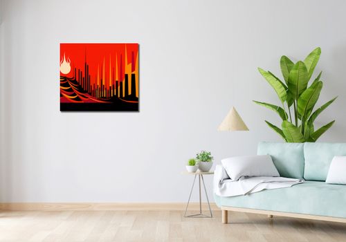Obraz 70x60cm Miejski Krwisty Ogień na Arena.pl