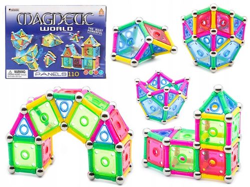KLOCKI MAGNETYCZNE PANELS 110 MAGNETIC WORLD KLOCKI KONSTRUKCYJNE MAGNES na Arena.pl