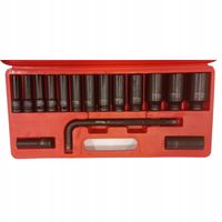 ZESTAW KLUCZY NASADKI UDAROWE 1/2" 6 - kątne 16 elementów - Kraft&Dele