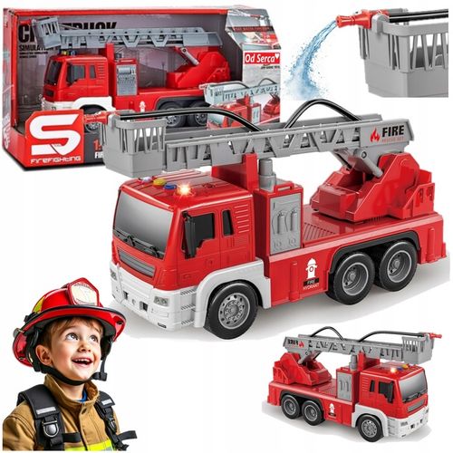 WÓZ STRAŻACKI STRAŻ POŻARNA NA WODĘ POJAZD STRAŻY POŻARNEJ DŹWIĘK + ŚWIATŁA na Arena.pl