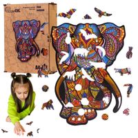 puzzle drewniane eko 68 el. słoń indyjski a4 puza4-01717