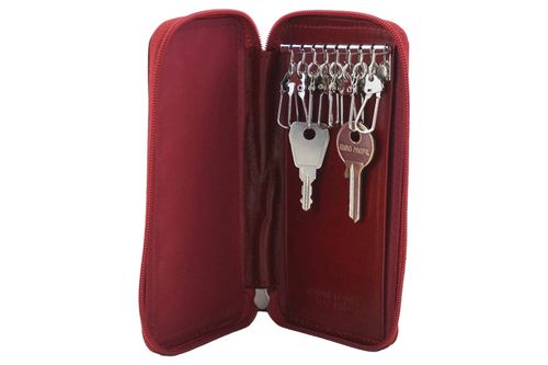 Skórzane etui na klucze - Czerwone na Arena.pl