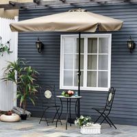 Prostokątny duży parasol ogrodowy skośny łamany z korbą beżowy 200x140 cm M