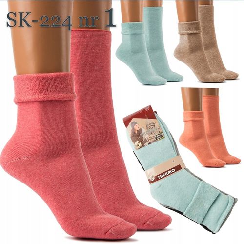 Skarpety damskie BAWEŁNIANE BEZUCISKOWE TERMICZNE CIEPŁE 39-42 na Arena.pl