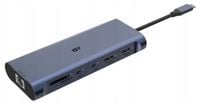 Adapter wieloportowy USB-C ISY IAD-1030 12w1 + funkcja zasilania Srebrny