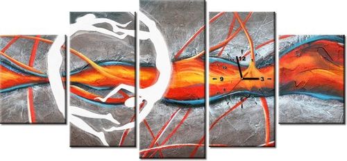 70CM 150CM ZEGAR 5 ELEM TANIEC PŁOMIENIACH DRUK OBRAZ na Arena.pl