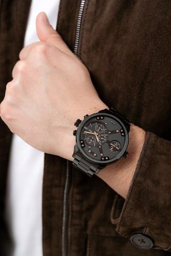Duży zegarek męski Paul Lorens DIEZELI- stalowy - multidatownik czas dobowy na Arena.pl