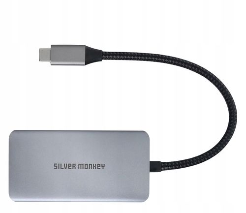Adapter USB-C - 2x HDMI Silver Monkey 4K60Hz, USB-A, PD 100W na Arena.pl