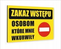 Tabliczka znak informacyjny dibond nadruk UV 30x20 ZAKAZ WSTĘPU