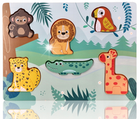 UKŁADANKA DOTYKOWA 3D ZWIERZĘTA Z SAFARI PUZZLE 3D ŻYRAFA KROKODYL