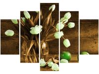 105CM 150CM OBRAZ 5 ELEM KONTRASTOWY BUKIET DRUK