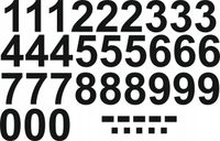 NAKLEJKI wycinane ploterowo CYFRY LICZBY kropki kreski samoprzylepne 6 cm