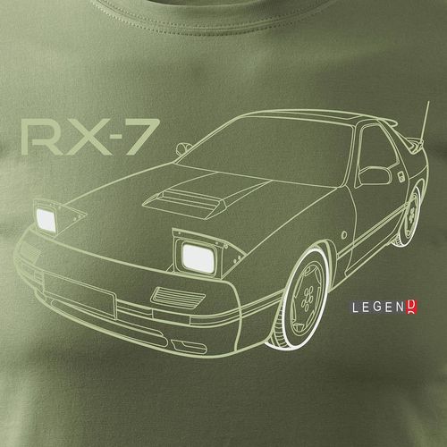Koszulka z samochodem MAZDA RX-7 RX 7 męska khaki REGULAR M na Arena.pl