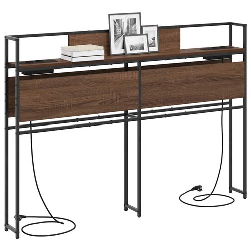 Zagłówek do przechowywania z półką Brązowy dąb 160 cm na Arena.pl