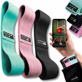 ZESTAW 3 GUMY DO ĆWICZEŃ GUMY OPOROWE MATERIAŁOWE HIP BAND FITNESS ALPHA