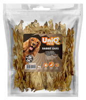 UNIQ PETS Przysmak dla psa z królika - przekąska psa uszy królicze 1000g