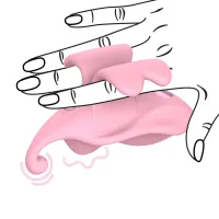 loveline dual finger vibrator pink - kompaktowy model wodoodporny