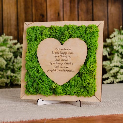 Prezent na dzień Babci i Dziadka Serce wykończony chrobotkiem w pudełku na Arena.pl