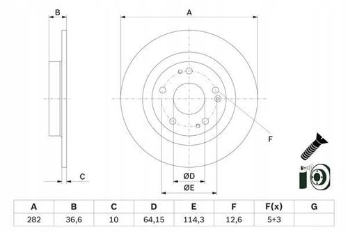 TARCZA HAM TYL 282X10 P BOSCH na Arena.pl